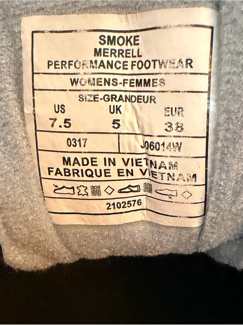 Merrell Womens Moab 2 Ventilator Hiking Shoes Smoke Grey Blue J06014 Size 7.5